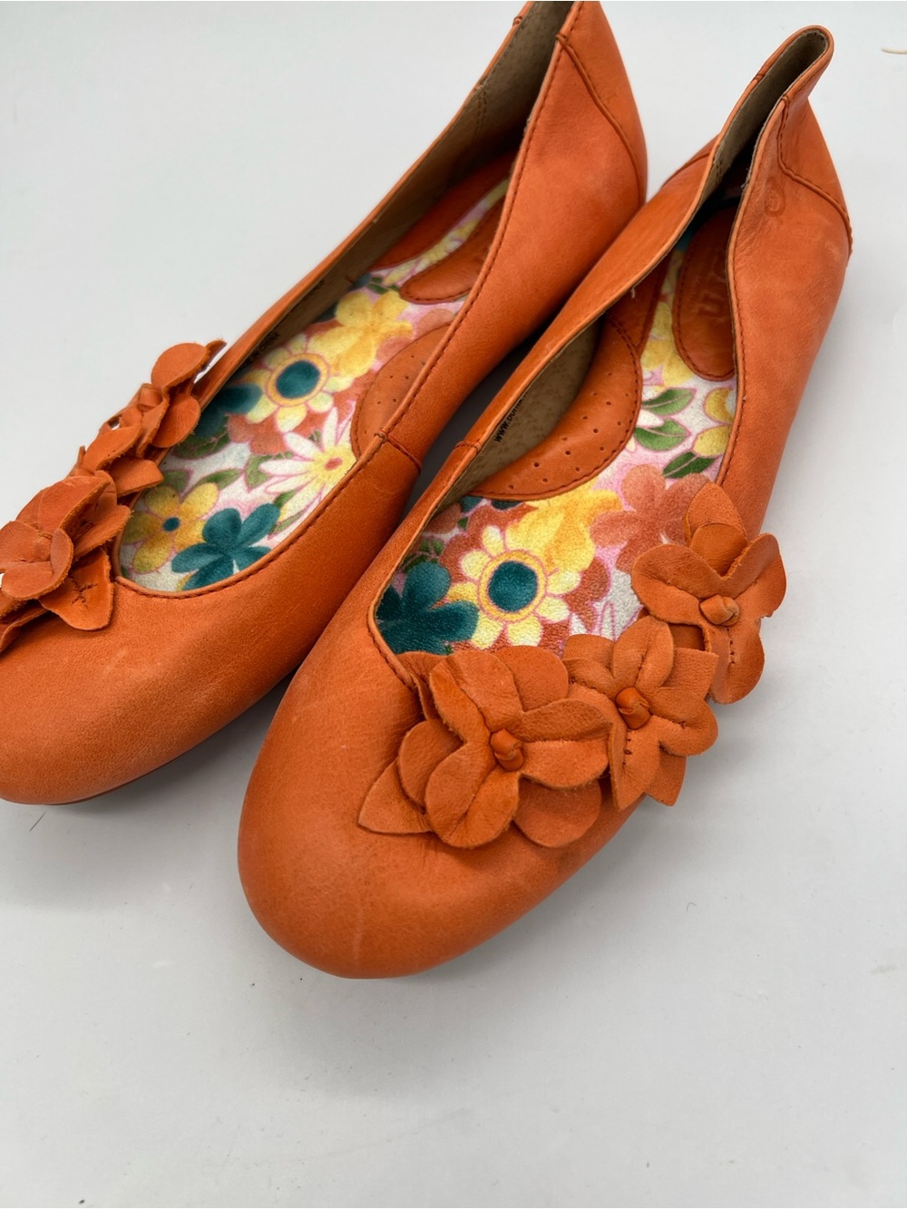 Born Women’s Orange Floral Ballet Flats - Picture 3 of 8